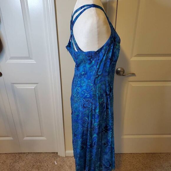 Dawn Joy Vintage Blue Bohemian Rayon Dress - Picture 7 of 11